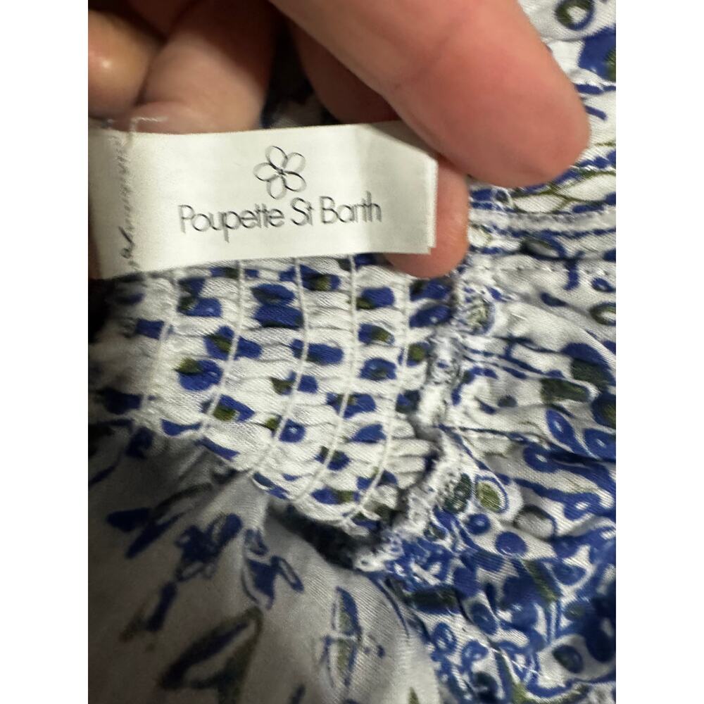 Poupette St Barth Beline Mini Dress Blue/White Halter Ruffle Print Size XS - Picture 7 of 7